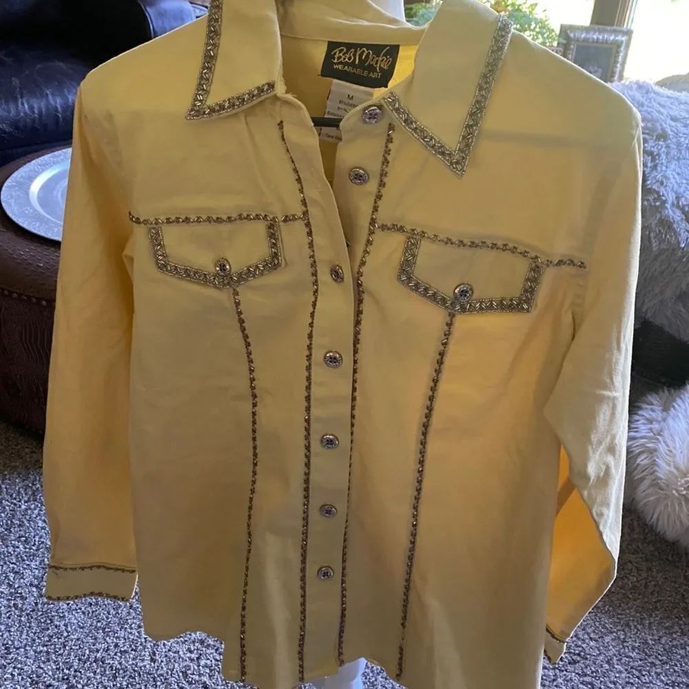 Bob Mackie Wearable Art Blazer Jacket Shirt Blouse Medium